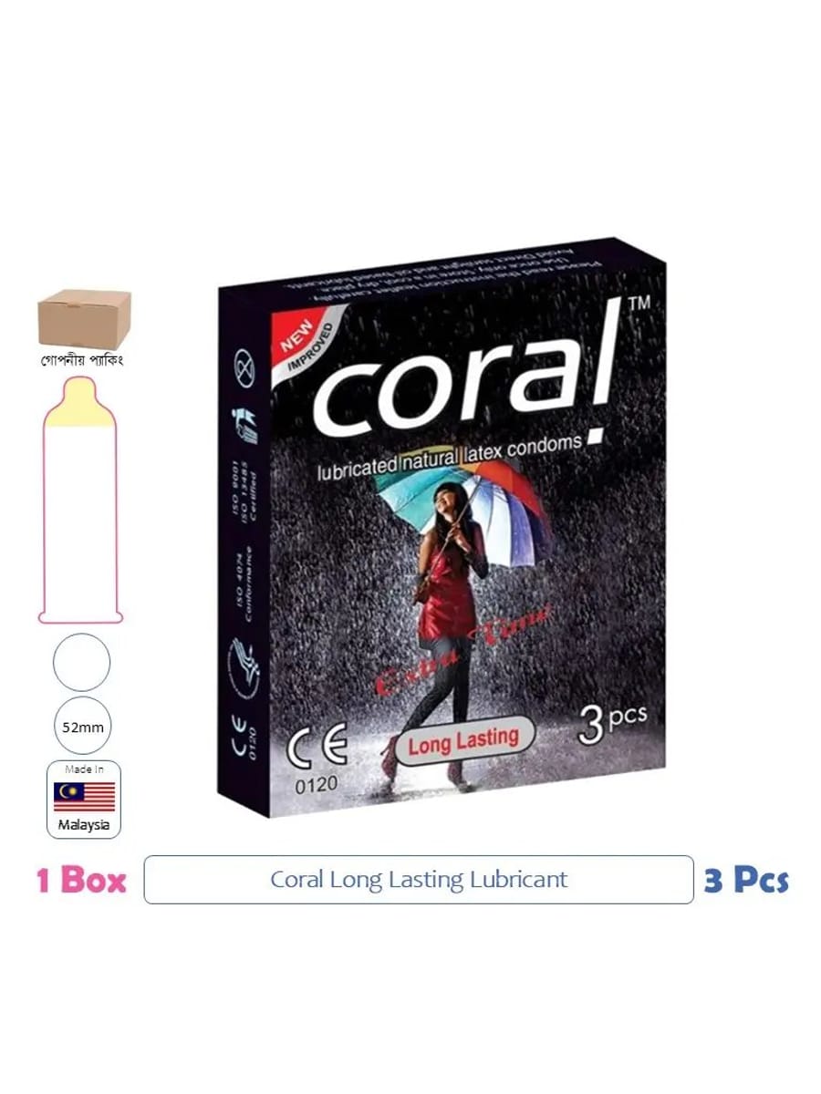 Coral Long Lasting Extra Time Condom (3 Pcs)